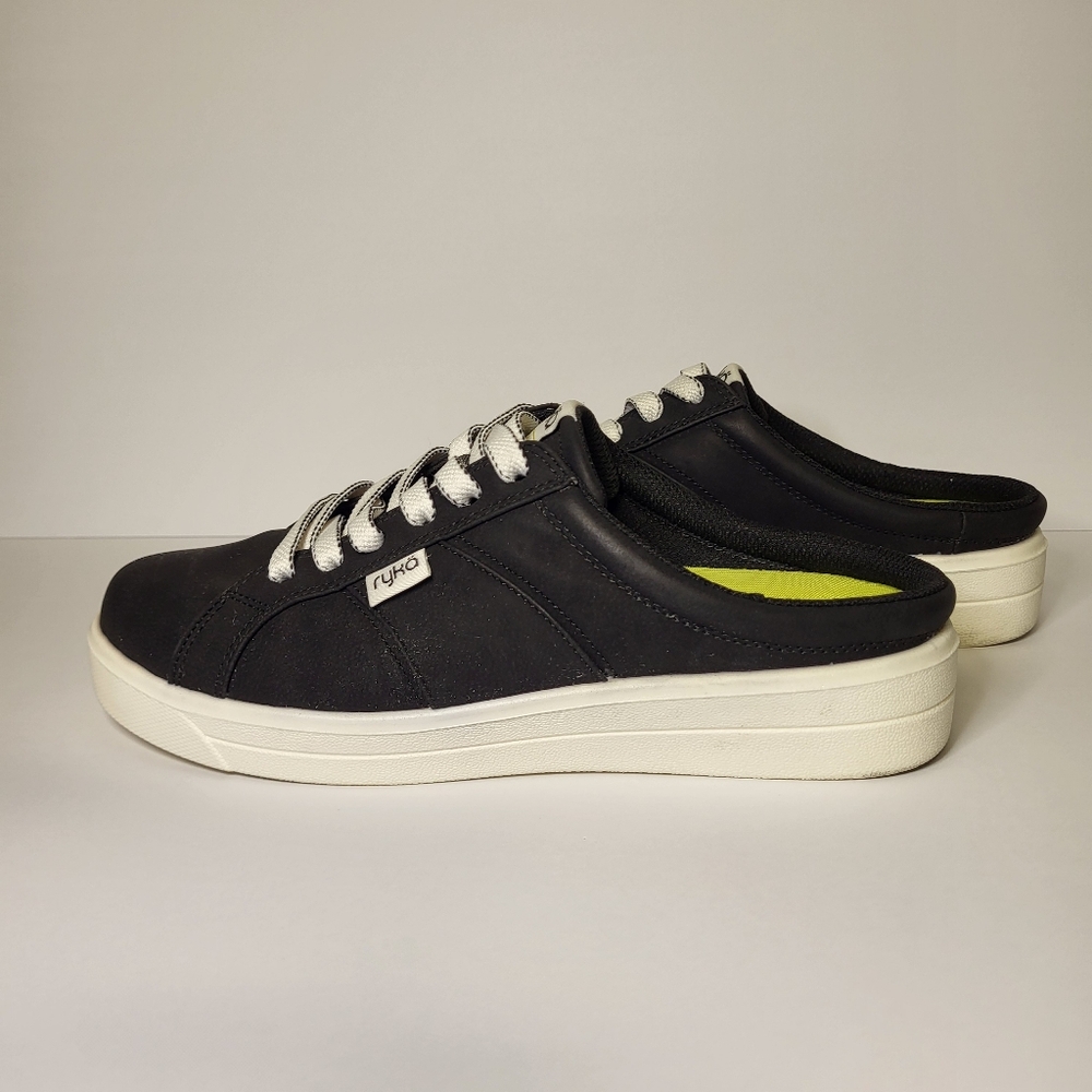 Ryka Viv Classic Sneakers Mules Womens 8 Medium Black With White Fixed Laces - Picture 6 of 8